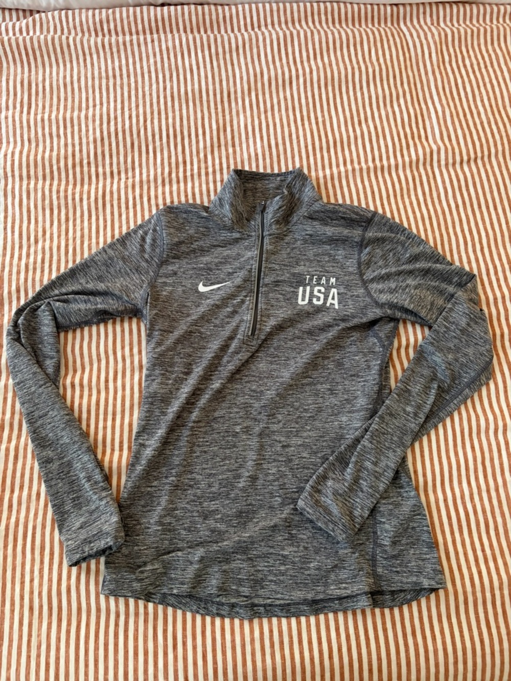 Nike Grey Heather Dri-FIT Zip Top